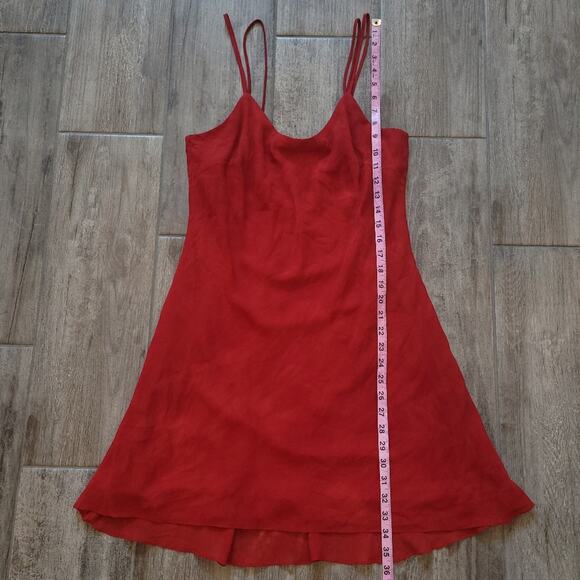 Joseph Ribkoff Dress Womens Size 8 Vintage 90's Red Spagetti Strap Flowy Flare - Picture 3 of 13